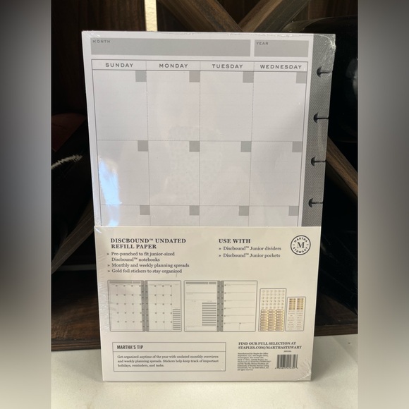 NWT Martha Stewart Discbound Monthly and Weekly Planning Sheets - Picture 3 of 3